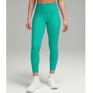 Lululemon Fast and Free High Rise Tights Maldives Green Leggings Size 12 NWT